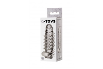 Насадка на пенис TOYFA A-Toys с вибропулей и шипами - 13,4 см.