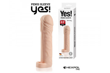 Телесная насадка-удлинитель со вставкой размера S - 16 см.