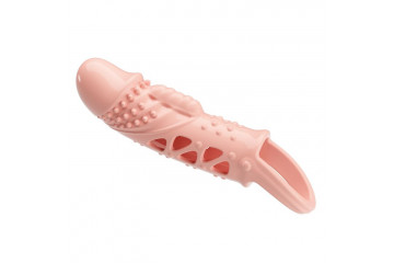 Телесная насадка с вибрацией Cecelia - 18,5 см.