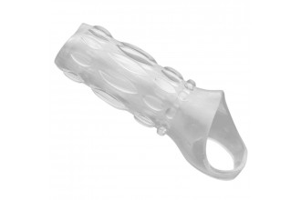 Насадка на пенис с кольцом для мошонки Clear Sensations Enhancer Sex Sleeve - 11,5 см.