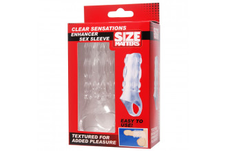 Насадка на пенис с кольцом для мошонки Clear Sensations Enhancer Sex Sleeve - 11,5 см.