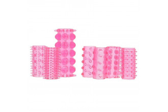 Набор из 7 розовых насадок на пенис ONE-A-DAY PENIS SLEEVES PINK