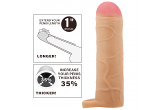 Телесная насадка-удлинитель на пенис Bunion - 16,5 см.