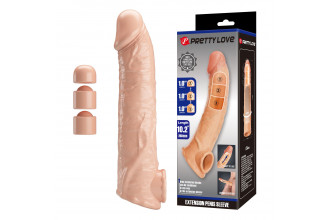 Телесный фаллоудлинитель с подхватом мошонки Silas - 26 см.