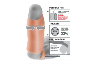 Телесная насадка Real Feel Enhancer XL - 17 см.