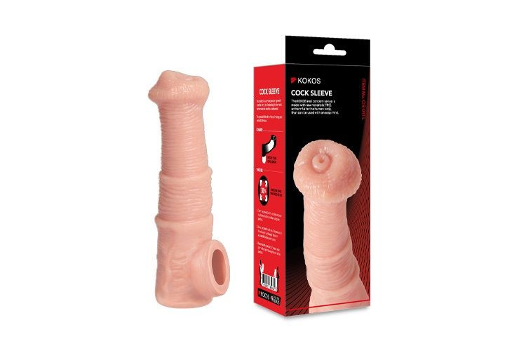 Телесная фантазийная насадка на член Cock Sleeve Size M
