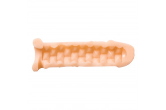 Телесный фаллоудлинитель Extra Size Bubbles - 15,5 см.