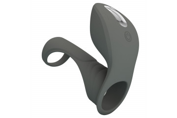 Серая насадка для пениса с вибростимуляцией