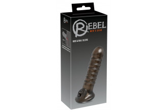 Насадка на пенис Rebel smoke с рёбрышками и отверстием под мошонку