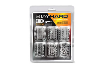 Набор из 6 прозрачных насадок на пенис с различным рельефом