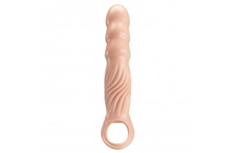 Телесная насадка на пенис с тремя вкладышами-удлинителями - 24 см. Телесная насадка на пенис с тремя вкладышами-удлинителями - 24 см.