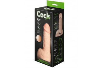 Телесный фаллоудлинитель с мошонкой Cock Next - 17 см.