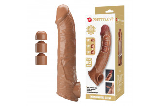 Карамельный фаллоудлинитель с подхватом мошонки Silas - 26 см.