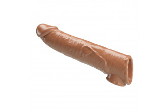 Карамельный фаллоудлинитель с подхватом мошонки Silas - 26 см.