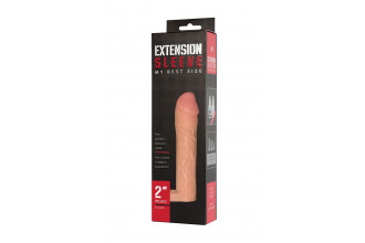 Телесная насадка-удлинитель Extension sleeve с подхватом - 17 см.
