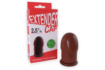 Коричневый латексный удлинитель пениса 2.5 in