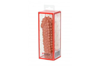 Телесная насадка на фаллос с бугорками Extreme Sleeve 010 S-size - 14,7 см.