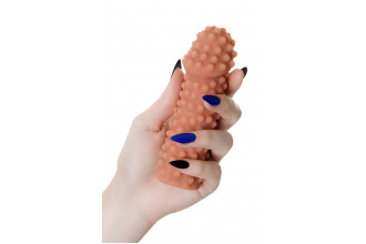 Телесная насадка на фаллос с бугорками Extreme Sleeve 010 S-size - 14,7 см.