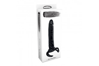 Чёрная насадка-фаллос для двойного проникновения INFLATABLE DILDO SLIM DONG - 13,5 см.