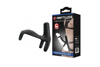 Черная вибронасадка на пенис Vibrating Penis Sling