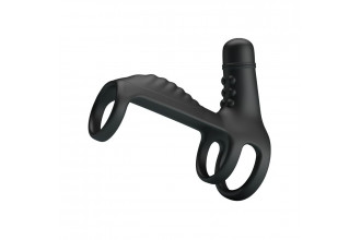 Черная вибронасадка на пенис Vibrating Penis Sling