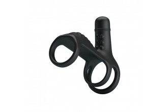 Черная вибронасадка на пенис Vibrating Penis Sling