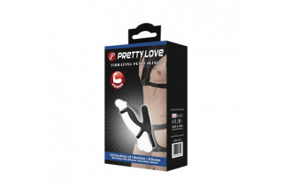 Черная вибронасадка на пенис Vibrating Penis Sling