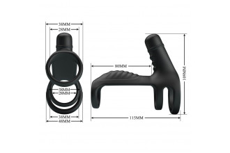 Черная вибронасадка на пенис Vibrating Penis Sling