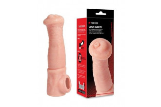 Телесная фантазийная насадка на член Cock Sleeve Size L