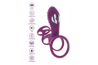 Фиолетовая эрекционная вибронасадка Halo Halo C-Ring Sleeve