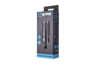 Дымчатая насадка с рёбрышками и подхватом мошонки ToyFa XLover - 12,5 см.