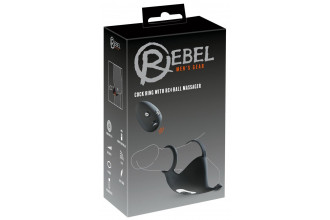 Черная вибронасадка для эрекции и стимуляции мошонки Cock ring with RC ball massager