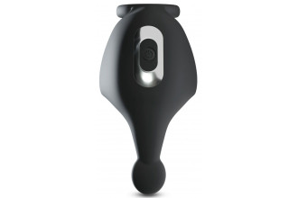 Черная вибронасадка для эрекции и стимуляции мошонки Cock ring with RC ball massager