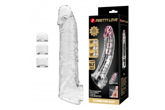 Прозрачный фаллоудлинитель с подхватом мошонки Silas - 26 см.