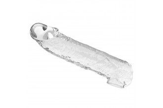 Прозрачный фаллоудлинитель с подхватом мошонки Silas - 26 см.