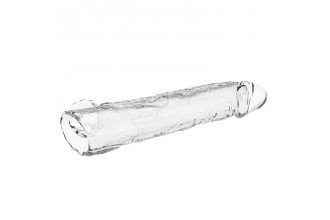Прозрачный фаллоудлинитель с подхватом мошонки Silas - 26 см.