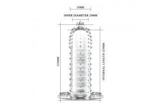 Прозрачная насадка на фаллос с закрытой головкой Penis Sleeve - 13,5 см.