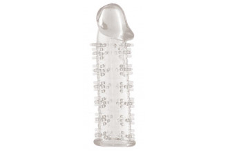 Гелевая прозрачная насадка с шипами - 12 см.