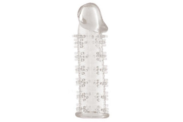 Гелевая прозрачная насадка с шипами - 12 см.