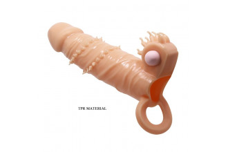 Телесная удлиняющая вибронасадка Penis Sleeve Connor - 17 см.