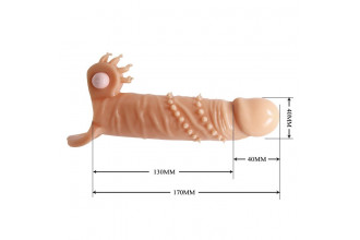 Телесная удлиняющая вибронасадка Penis Sleeve Connor - 17 см.