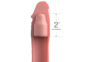 Телесная насадка-удлинитель 2 Inch Silicone X-tension with Strap - 20,3 см.
