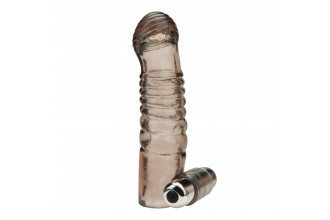 Дымчатая насадка на пенис с вибрацией Vibrating Penis Enhancing Sleeve Extension - 13,3 см.