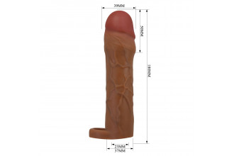 Коричневая насадка на пенис Hani - 18 см.