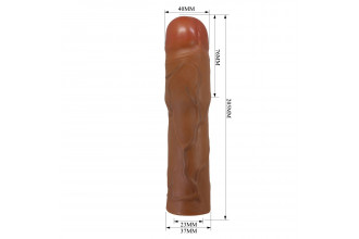 Коричневая насадка на пенис Kylian - 20,5 см.