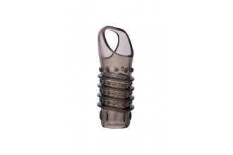 Открытая дымчатая насадка с точками и рёбрами ToyFa XLover - 11,5 см.