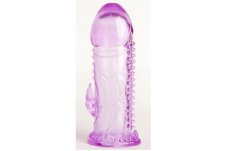 Фиолетовая гелевая насадка с шипами - 13 см.