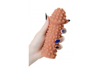 Телесная насадка на фаллос с бугорками Extreme Sleeve 010 M-size - 14 см.