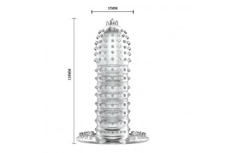 Закрытая прозрачная насадка Crystal sleeve - 12 см.
