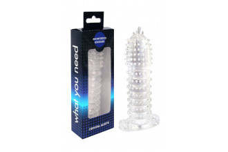 Закрытая прозрачная насадка Crystal sleeve - 12 см.